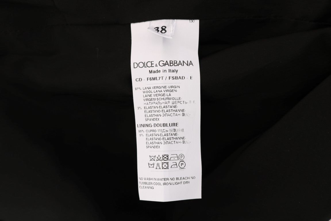 Dolce & Gabbana Gray Polka Dotted Wool Stretch Dress Grijs