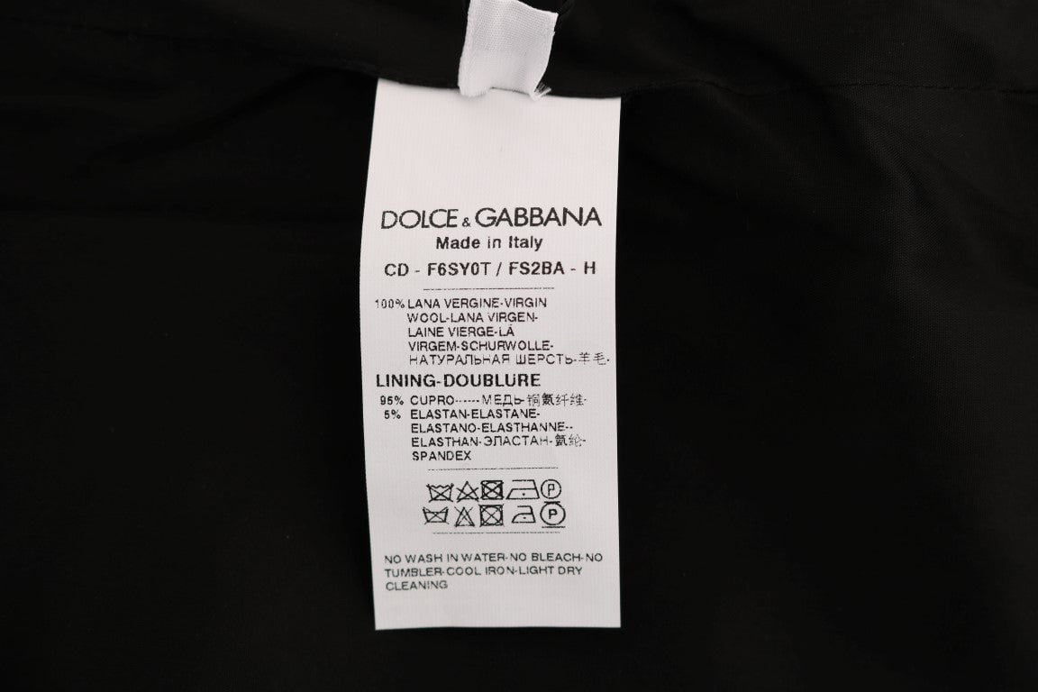Dolce & Gabbana Gray Polka Dotted Sheath Wool Dress Grijs