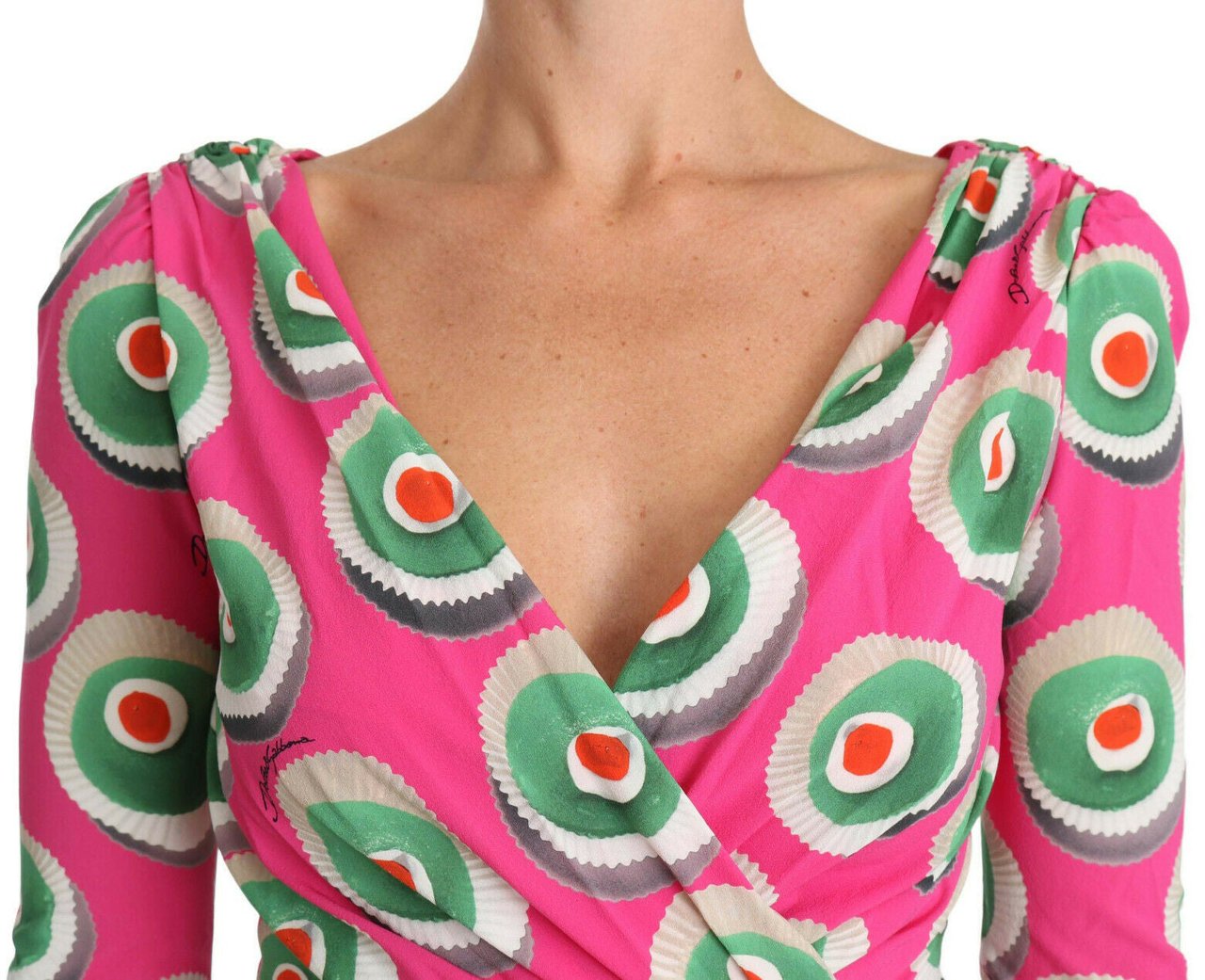 Dolce & Gabbana Pink Silk Cup Cake Sheath Stretch Dress Roze