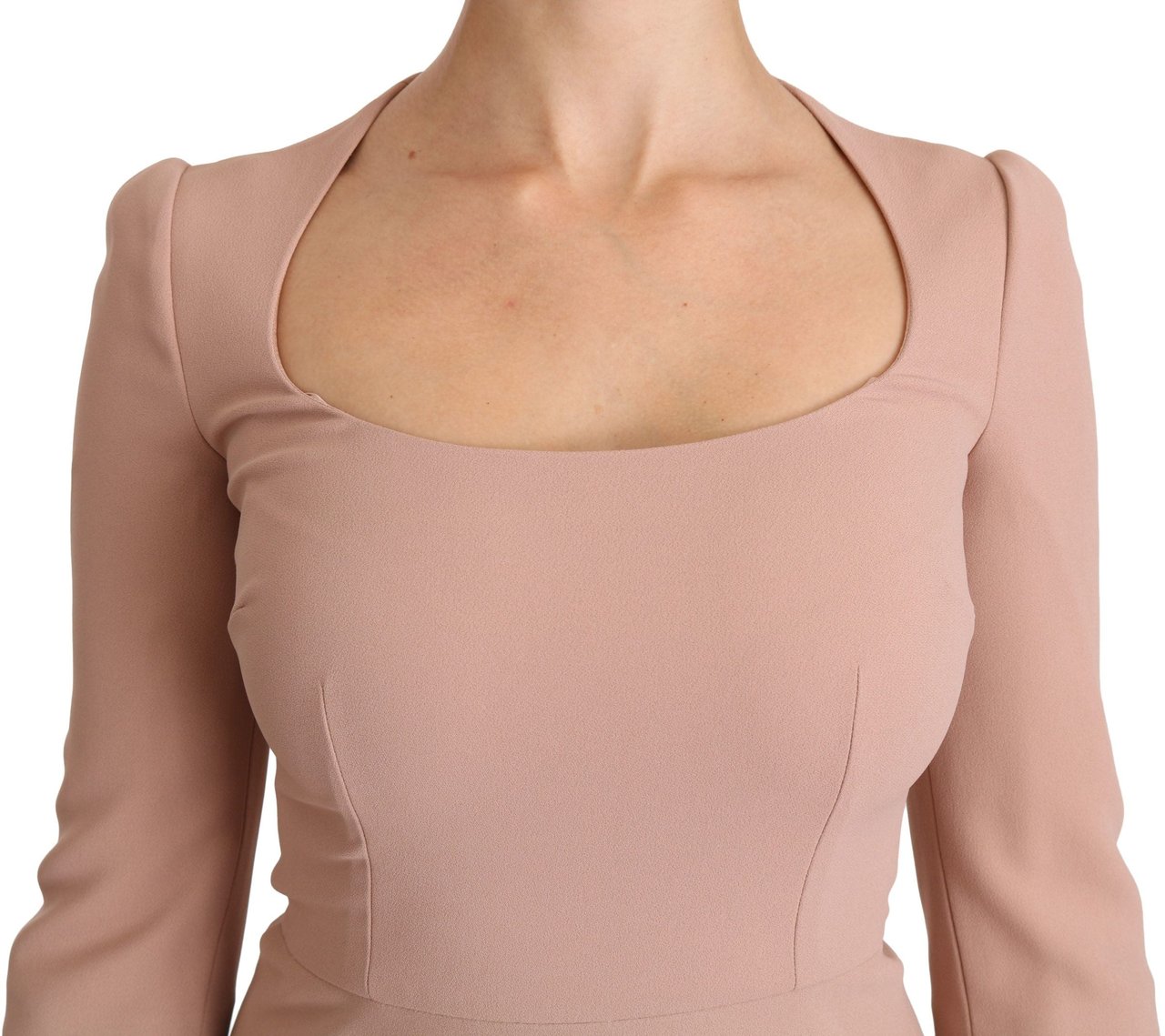 Dolce & Gabbana Pink 3/4 Sleeves A-line Viscose Dress Roze