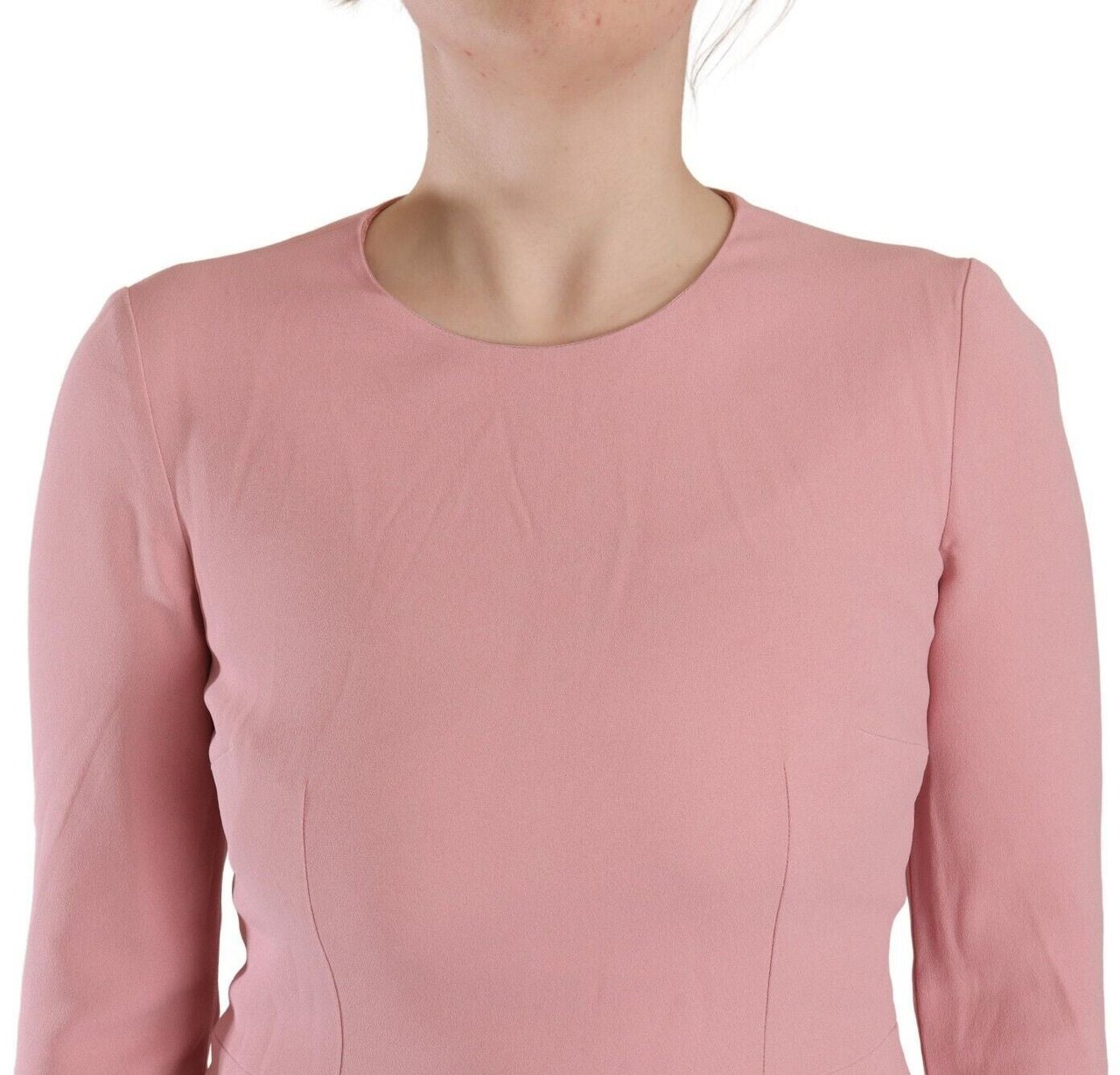 Dolce & Gabbana Pink 3/4 Sleeves Viscose Blend A-line Dress Roze