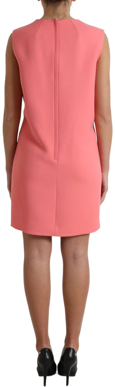 Dolce & Gabbana Pink Virgin Wool Sleeveless Mini Dress Roze