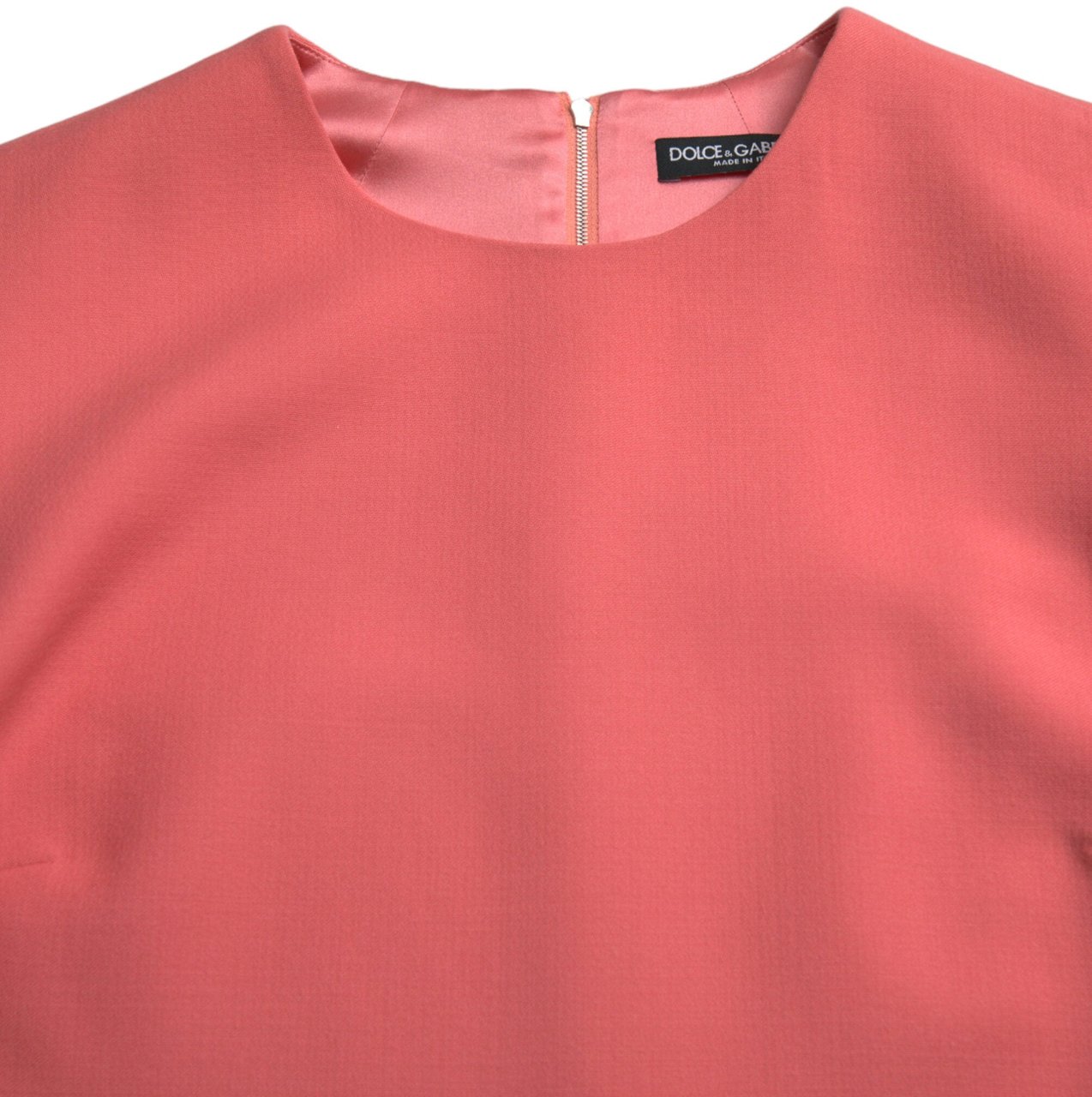 Dolce & Gabbana Pink Virgin Wool Sleeveless Mini Dress Roze