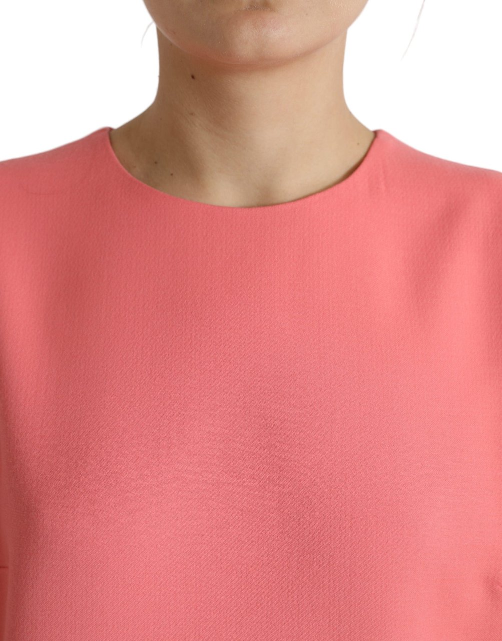 Dolce & Gabbana Pink Virgin Wool Sleeveless Mini Dress Roze