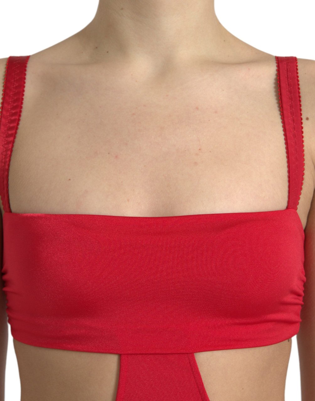 Dolce & Gabbana Red Cutout Nylon Sheath Sleeveless Mini Dress Rood
