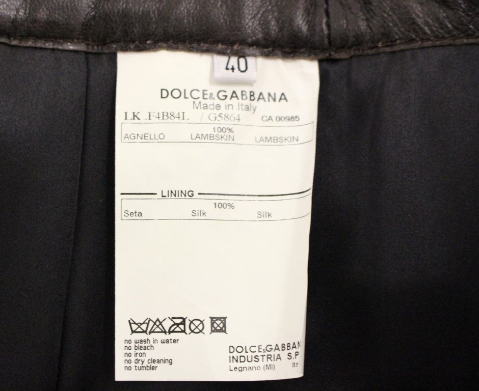 Dolce & Gabbana Brown Patchwork Leather Straight Skirt Bruin