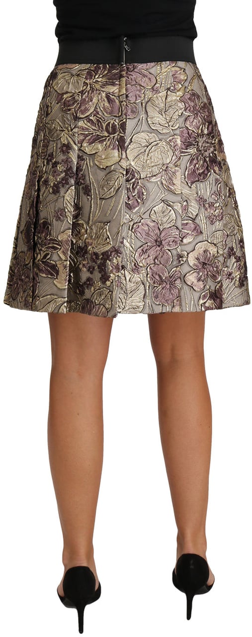 Dolce & Gabbana A-Line Mini Floral Print Jaquard Skirt Divers