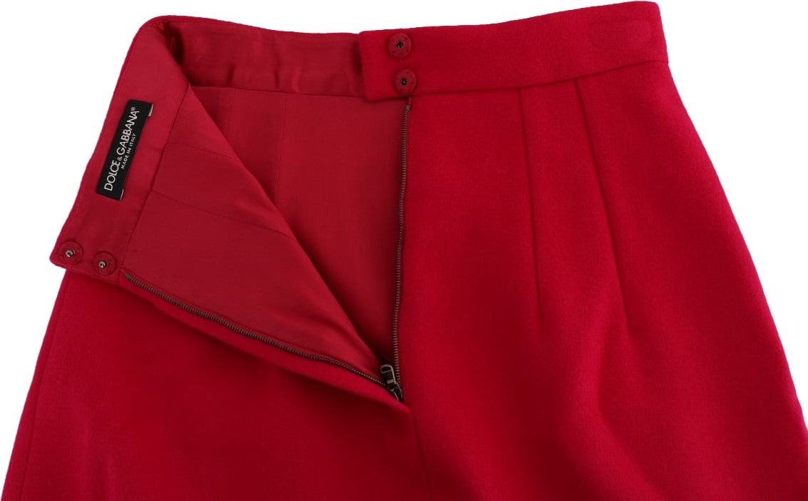 Dolce & Gabbana Pink Wool Knee Long A-Line Skirt Roze