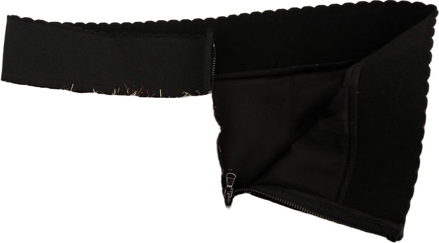 Dolce & Gabbana Gold Black Short Mini Skirt Goud