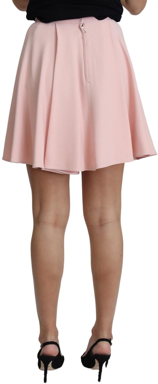 Dolce & Gabbana Pink Tuck Pleat Flare A-line Mini Rayon Roze