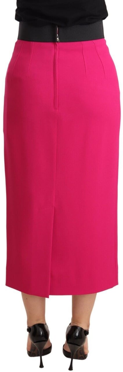 Dolce & Gabbana Pink High Waist Stretch Pencil Straight Skirt Roze