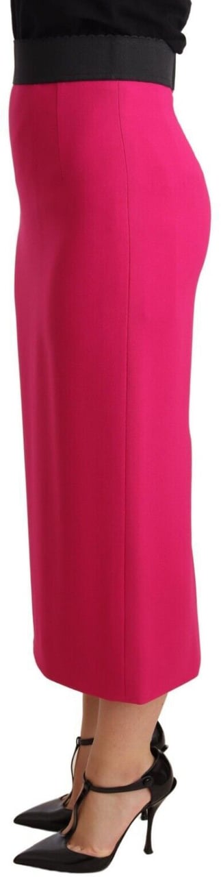 Dolce & Gabbana Pink High Waist Stretch Pencil Straight Skirt Roze