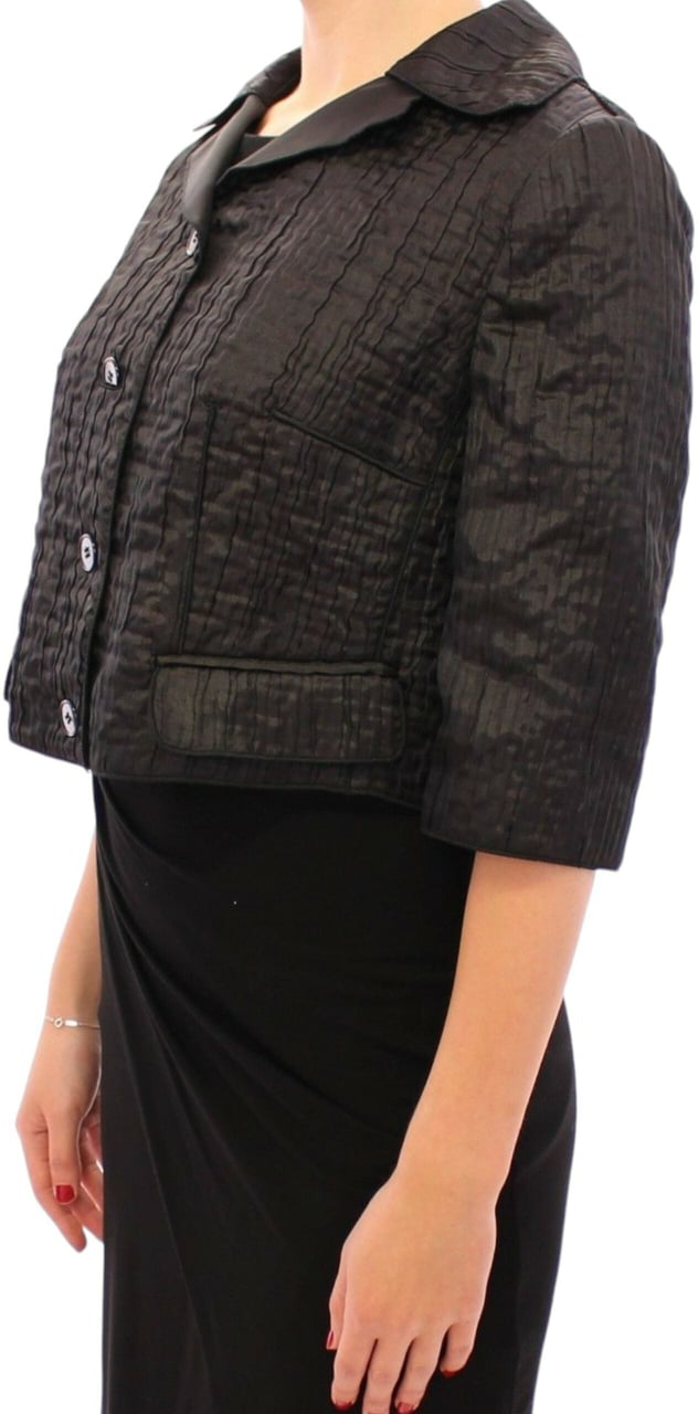 Dolce & Gabbana Black Short Bolero Shrug Jacket Coat Zwart