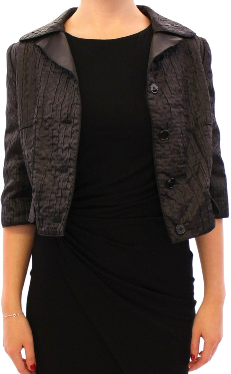Dolce & Gabbana Black Short Bolero Shrug Jacket Coat Zwart