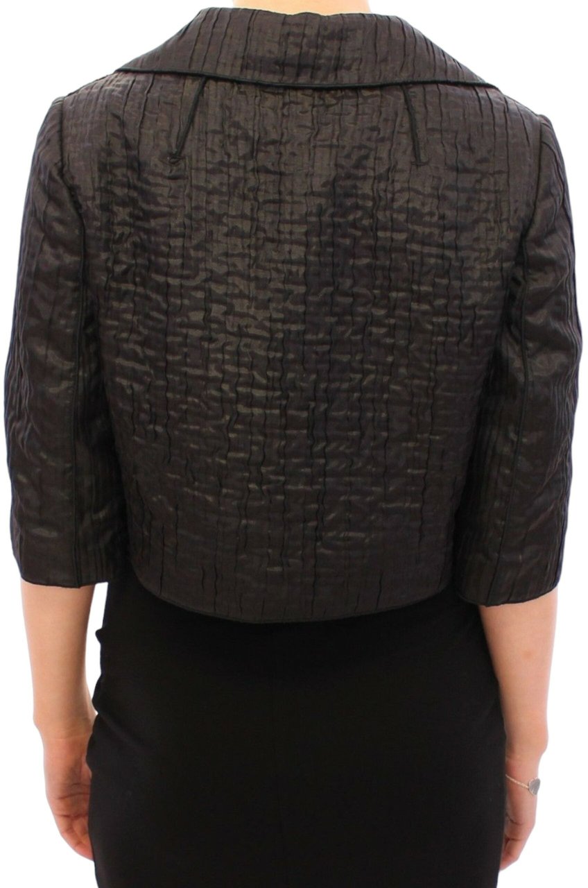 Dolce & Gabbana Black Short Bolero Shrug Jacket Coat Zwart