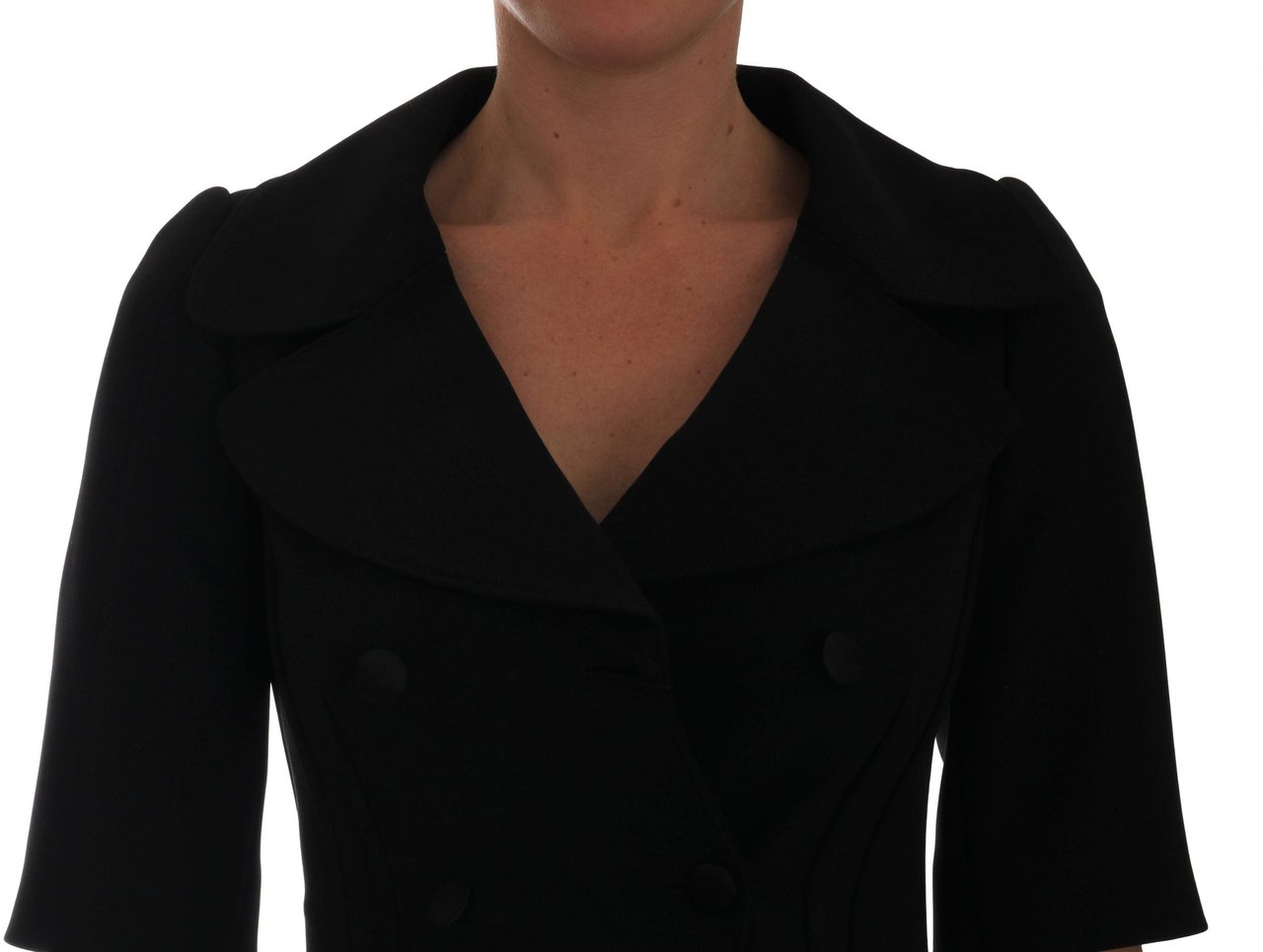 Dolce & Gabbana Black Short Croped Jacket Blazer Zwart