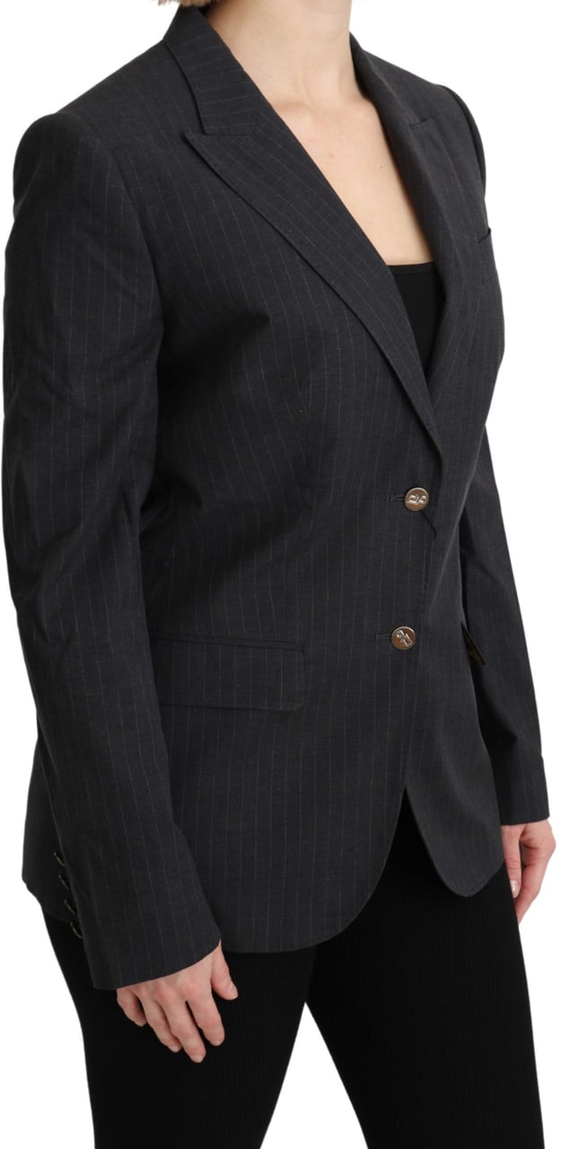 Dolce & Gabbana Gray Single Breasted Blazer Cotton Jacket Grijs