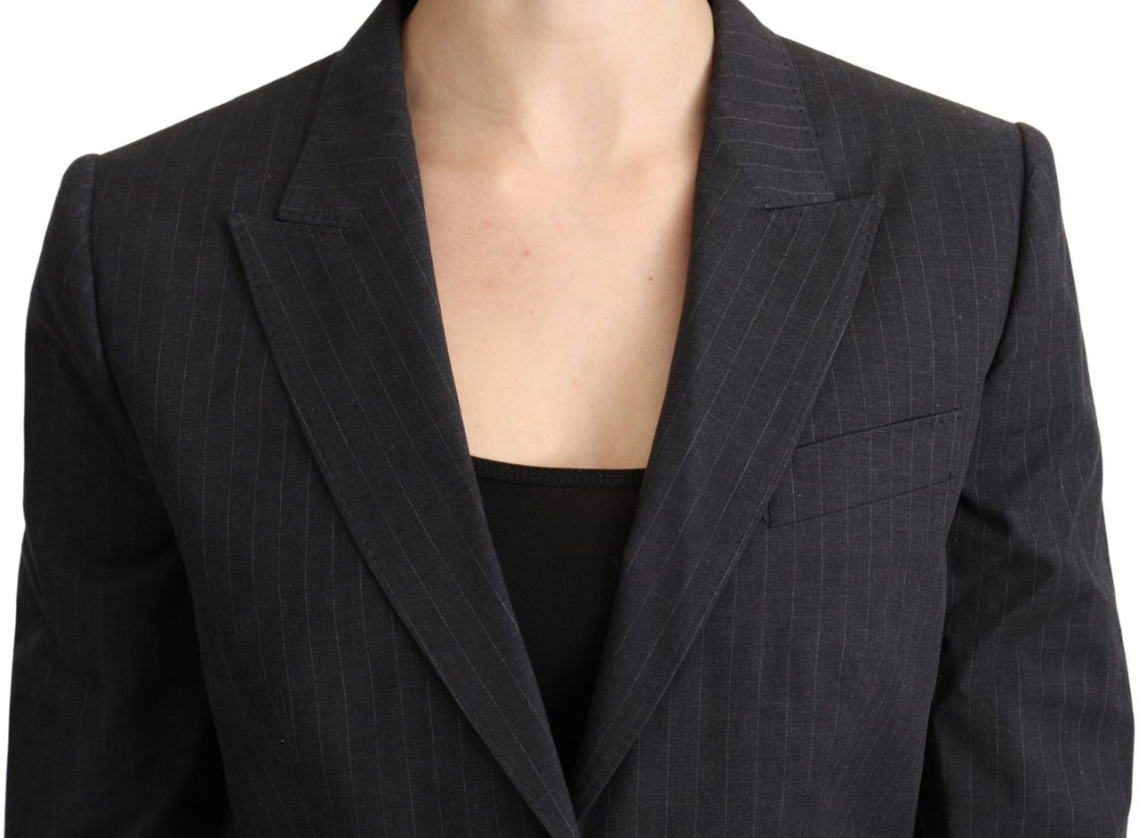 Dolce & Gabbana Gray Single Breasted Blazer Cotton Jacket Grijs