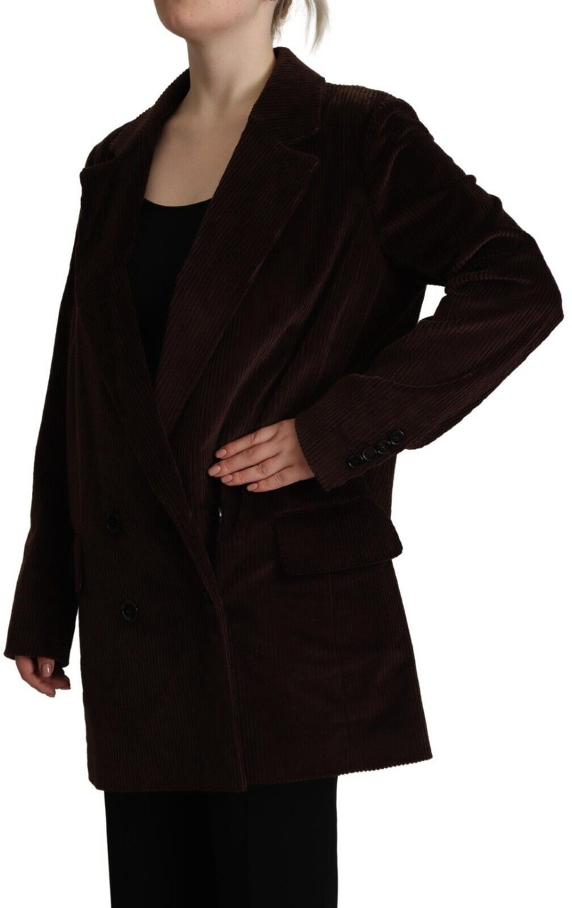 Dolce & Gabbana Bordeaux Corduroy Cotton Blazer Oversized Jacket Maroon