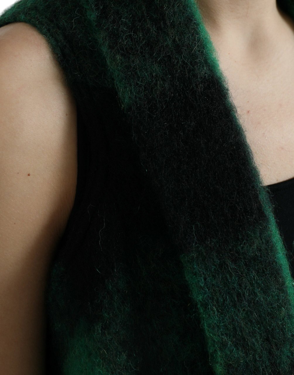 Dolce & Gabbana Black Green Buffalo Check Poncho Coat Jacket Divers