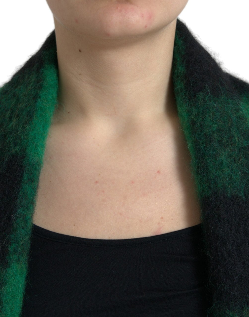 Dolce & Gabbana Black Green Buffalo Check Poncho Coat Jacket Divers