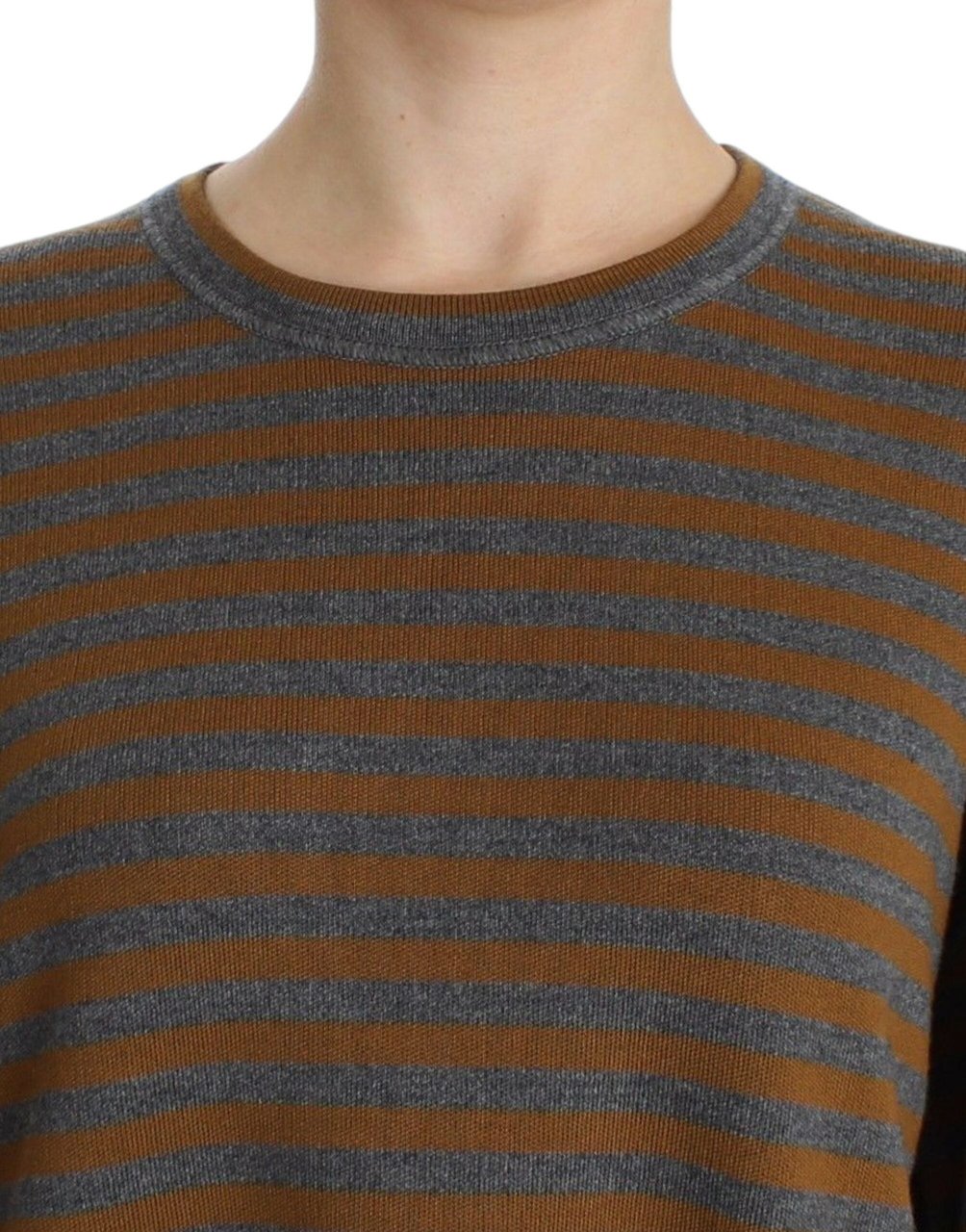 Dolce & Gabbana Oversized Gray Yellow Striped Sweater Top Grijs