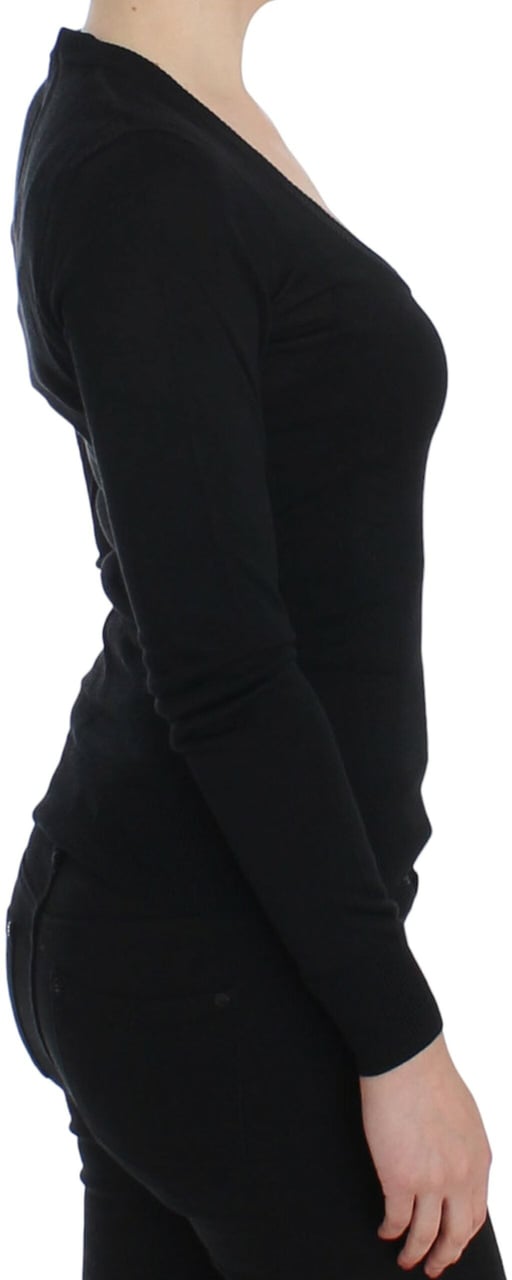 Dolce & Gabbana Black Cashmere Crewneck Sweater Pullover Zwart