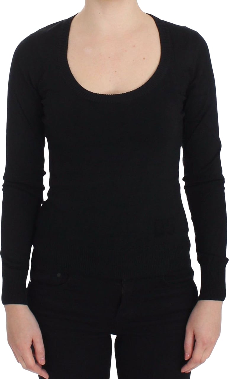 Dolce & Gabbana Black Cashmere Crewneck Sweater Pullover Zwart