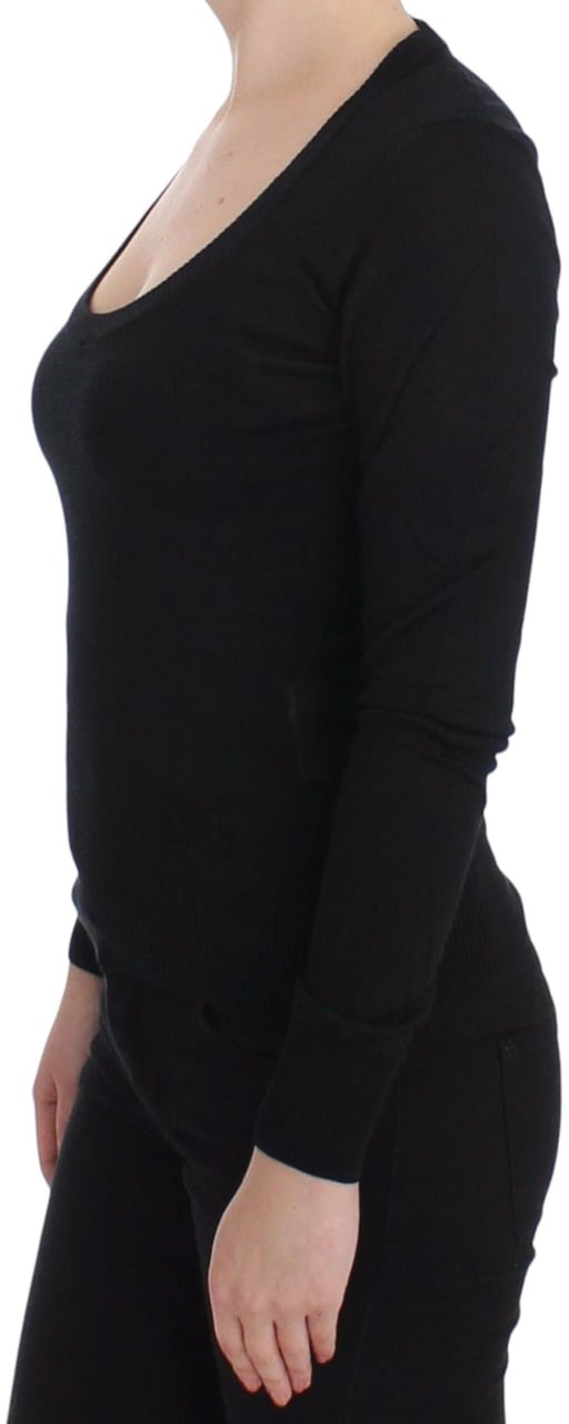 Dolce & Gabbana Black Cashmere Crewneck Sweater Pullover Zwart