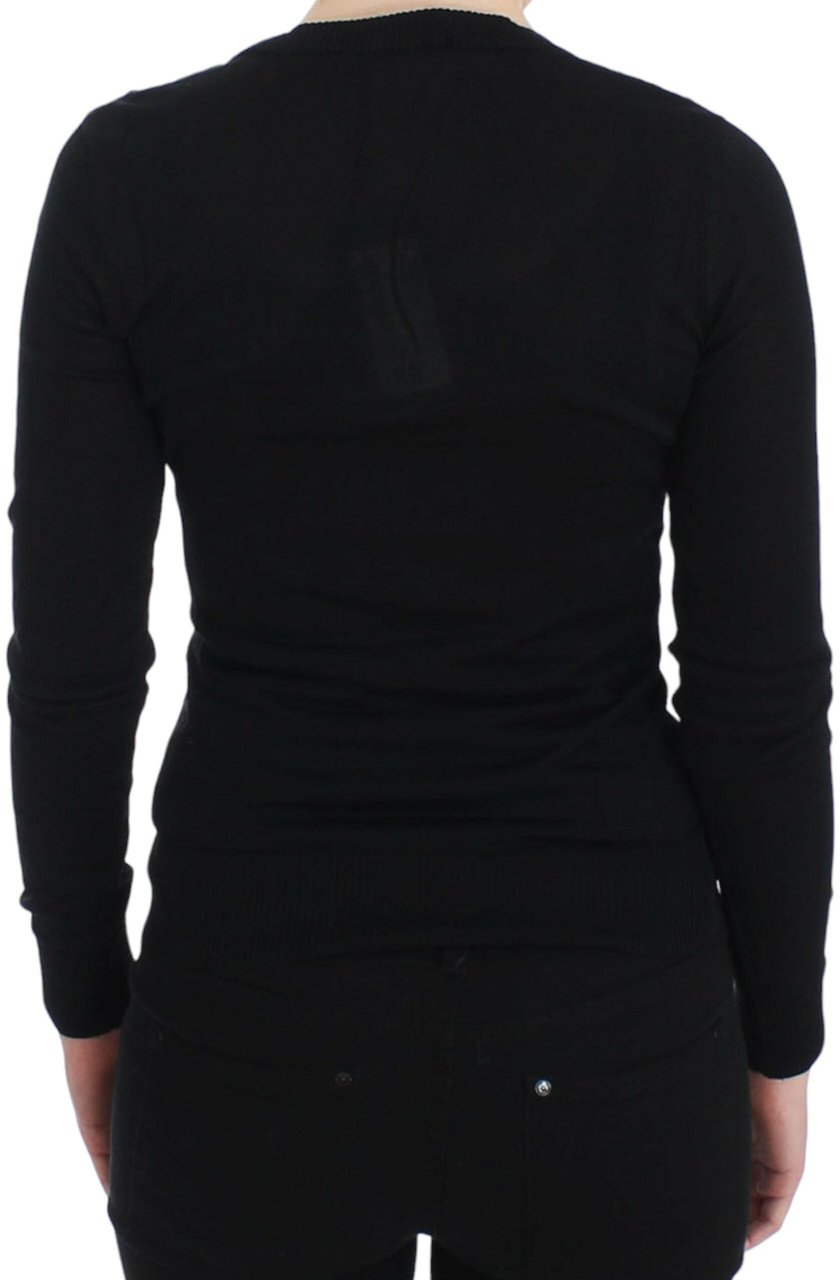 Dolce & Gabbana Black Cashmere Crewneck Sweater Pullover Zwart