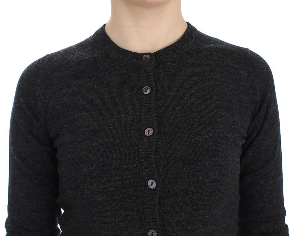 Dolce & Gabbana Gray Wool Button Cardigan Sweater Grijs