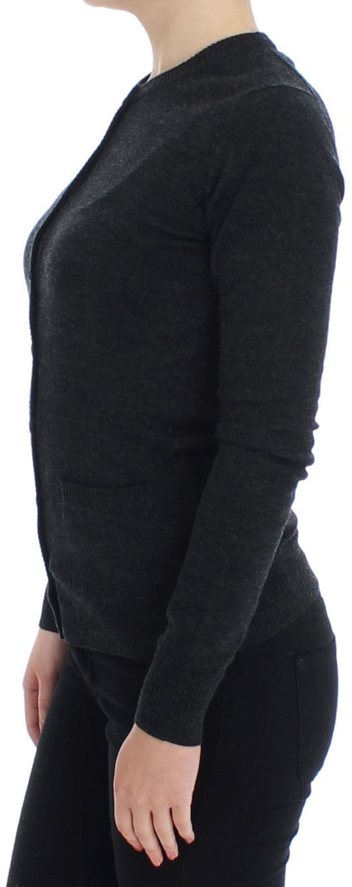 Dolce & Gabbana Gray Wool Button Cardigan Sweater Grijs