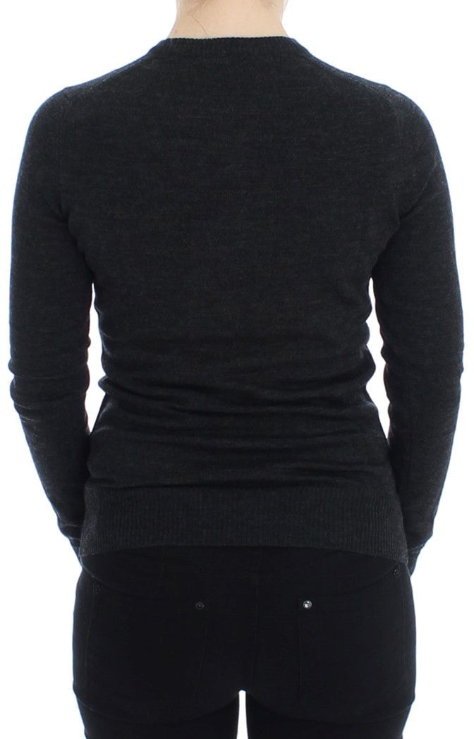 Dolce & Gabbana Gray Wool Button Cardigan Sweater Grijs