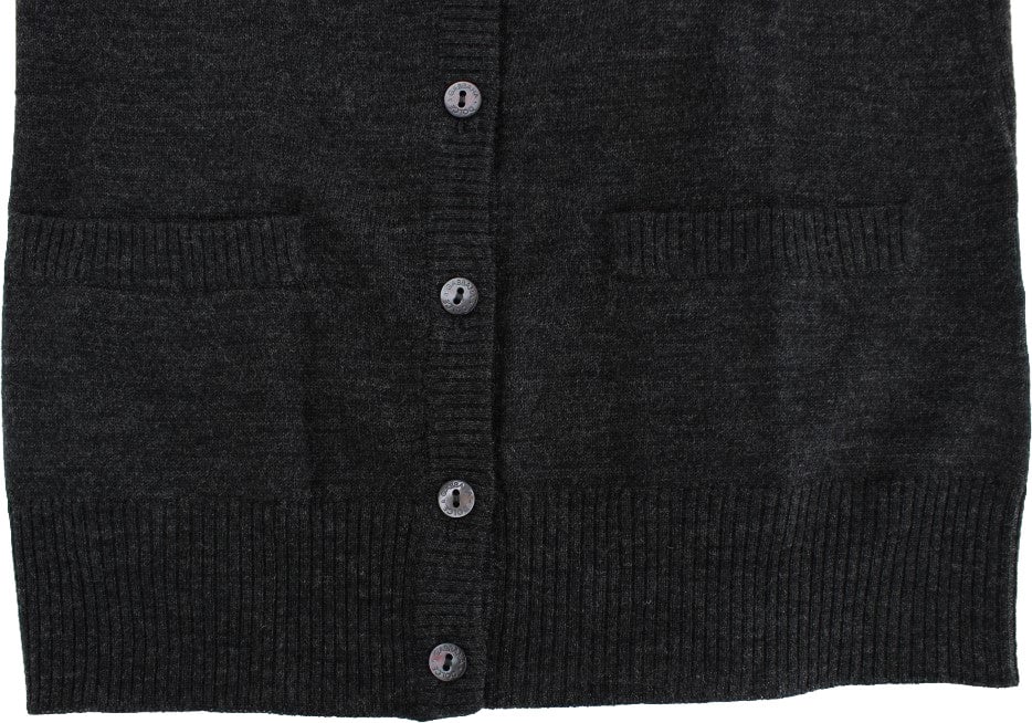 Dolce & Gabbana Gray Wool Button Cardigan Sweater Grijs