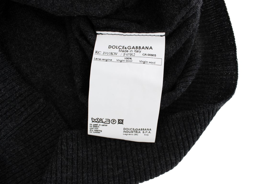Dolce & Gabbana Gray Wool Button Cardigan Sweater Grijs