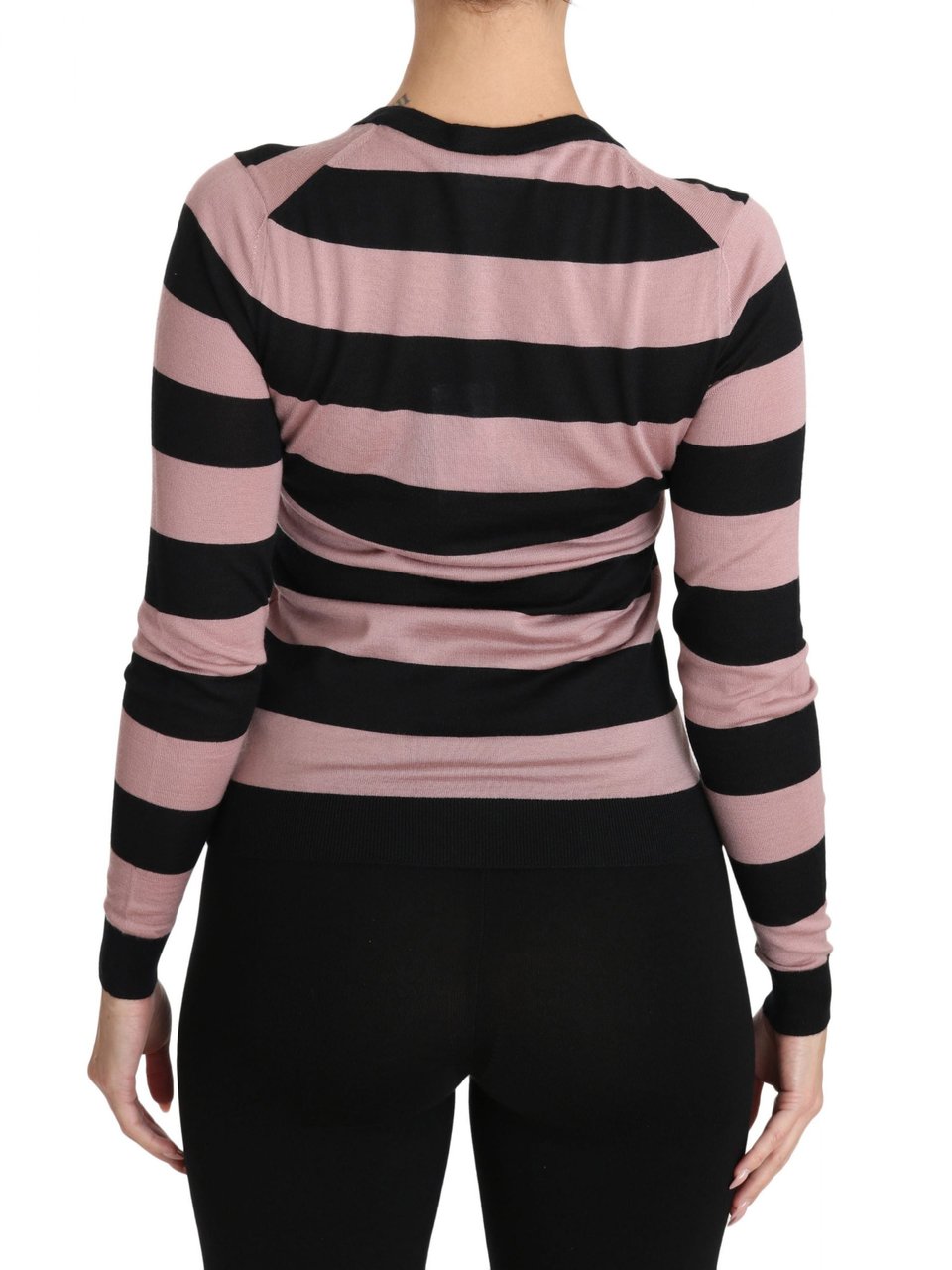 Dolce & Gabbana Pink Floral Cashmere Cardigan Sweater Roze