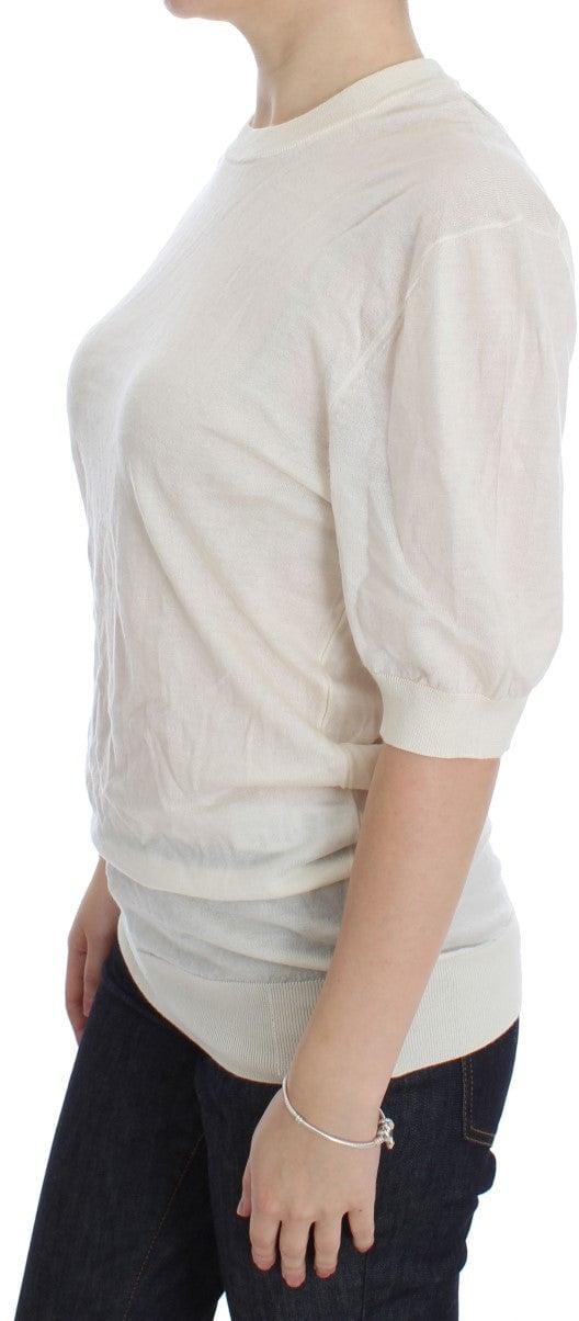 Dolce & Gabbana White 100% Cashmere Sweater Grijs