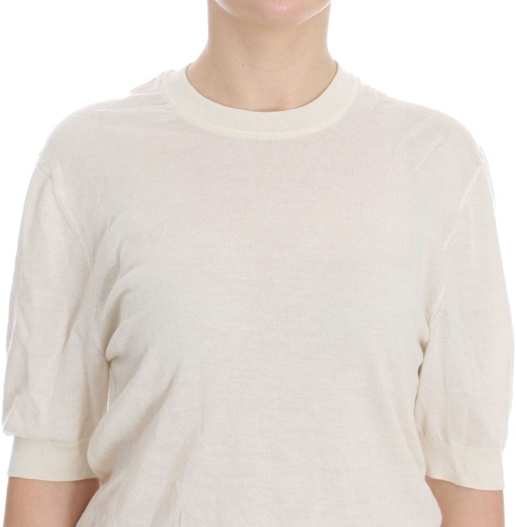 Dolce & Gabbana White 100% Cashmere Sweater Grijs