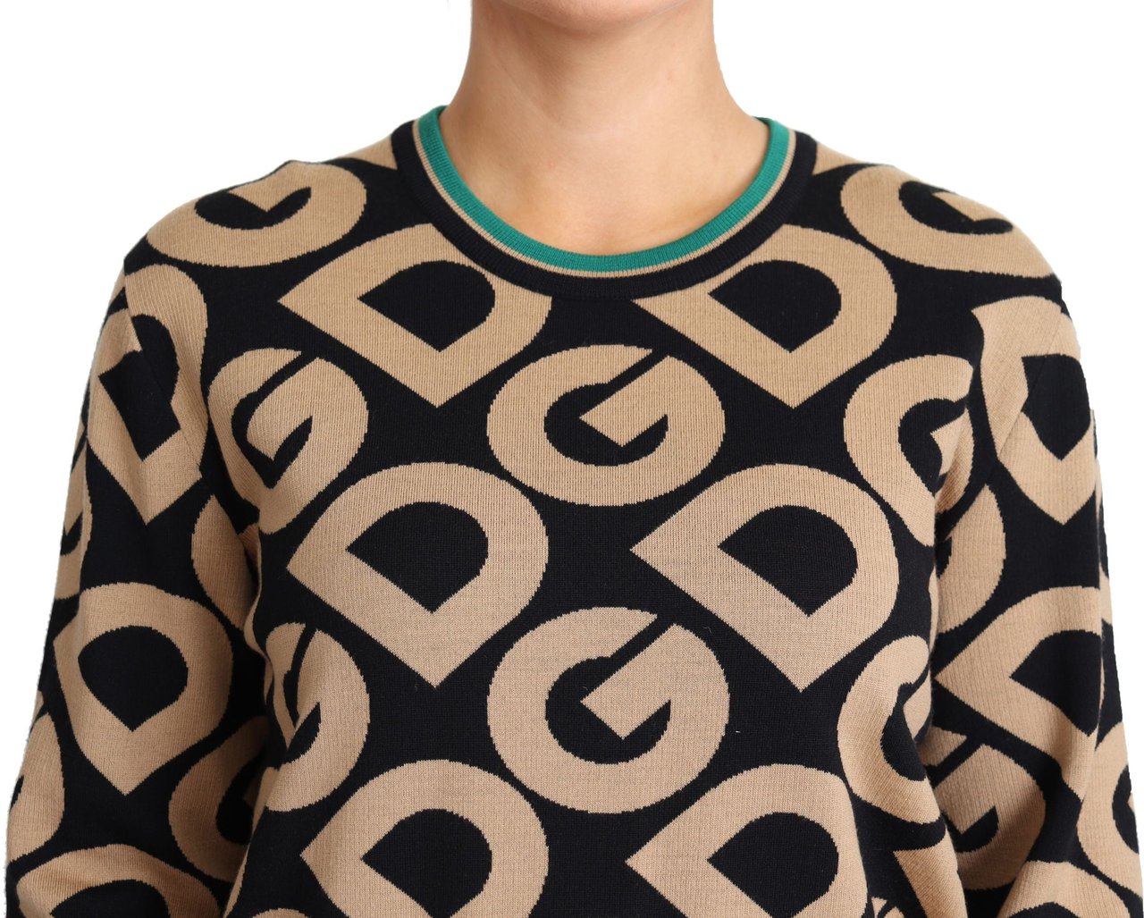 Dolce & Gabbana Multicolor DG Mania Wool Crewneck Pullover Sweater Divers