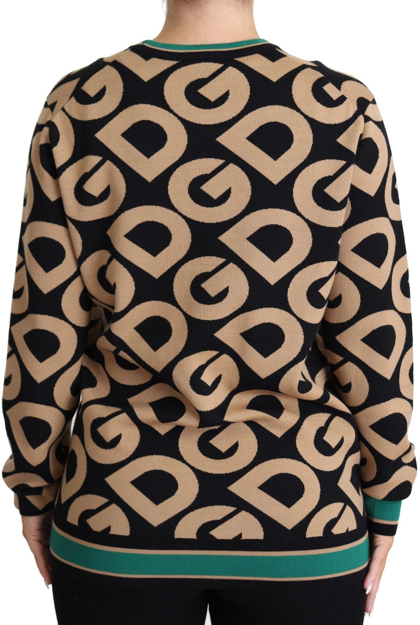 Dolce & Gabbana Multicolor DG Mania Wool Crewneck Pullover Sweater Divers