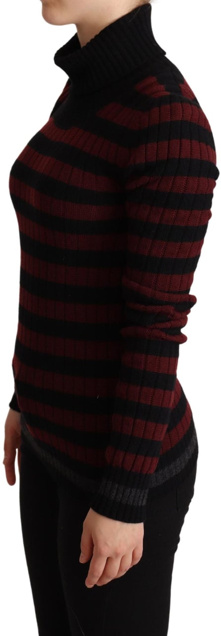 Dolce & Gabbana Black Red Striped Wool Pullover Sweater Rood