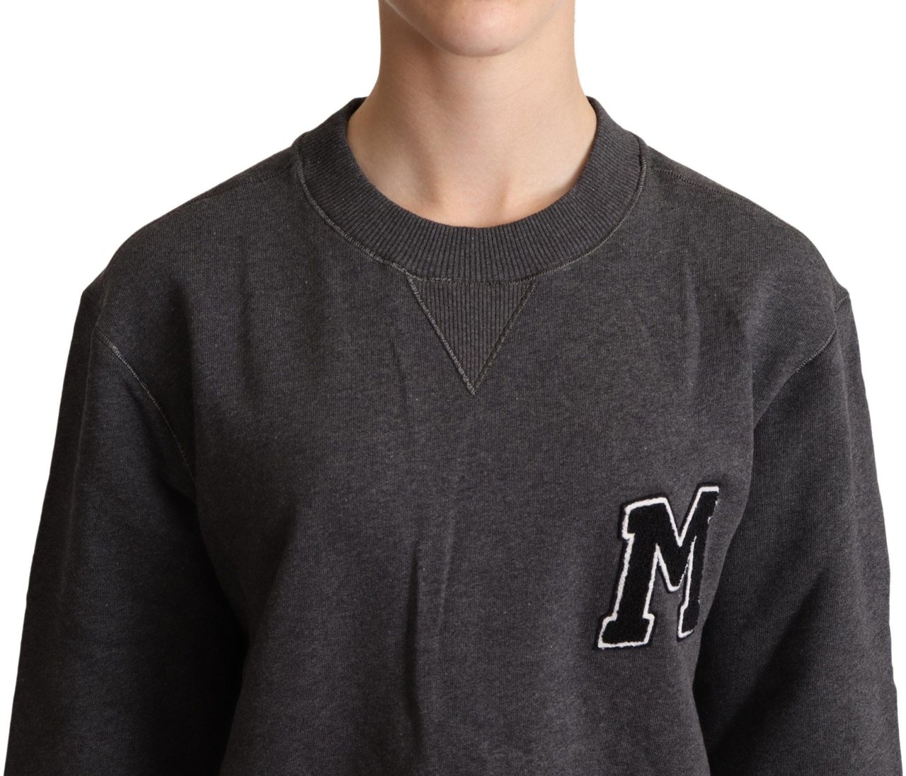 Dolce & Gabbana Gray Embroidered Women Pullover Sweater Grijs