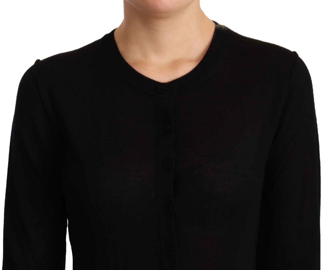 Dolce & Gabbana Black Crewneck Pullover STAFF Sweater Wool Zwart