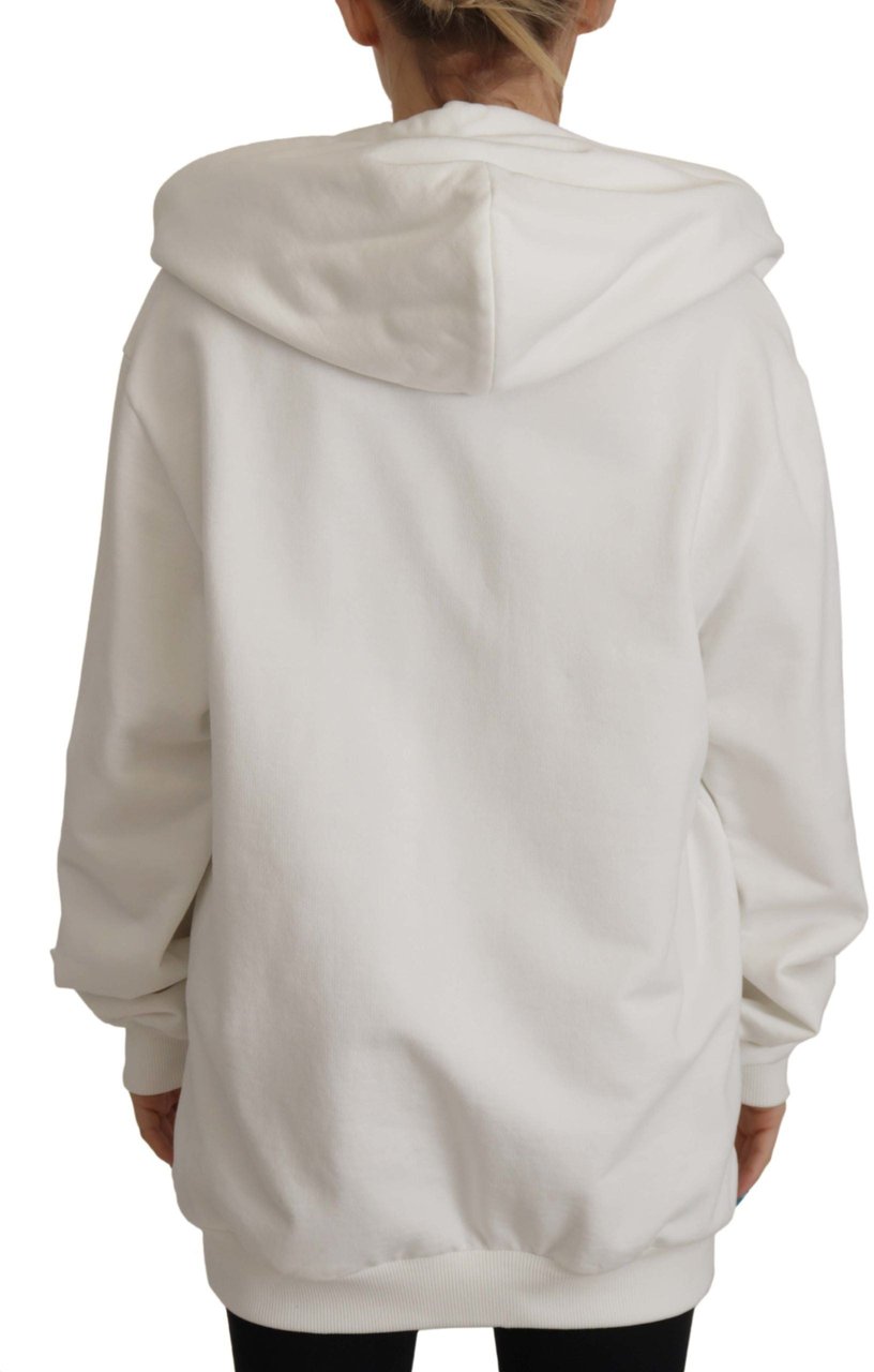Dolce & Gabbana White Hoodie Pullover Embroidered Sweater Wit