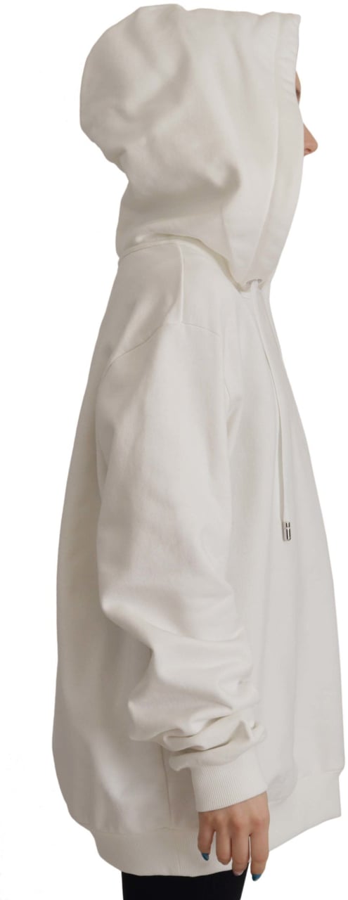 Dolce & Gabbana White Hoodie Pullover Embroidered Sweater Wit