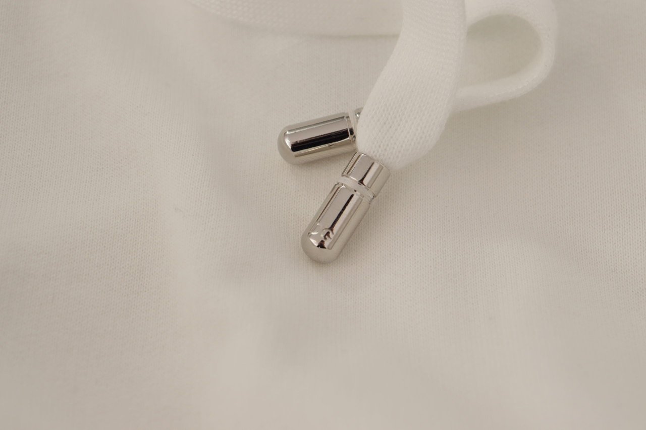 Dolce & Gabbana White Hoodie Pullover Embroidered Sweater Wit