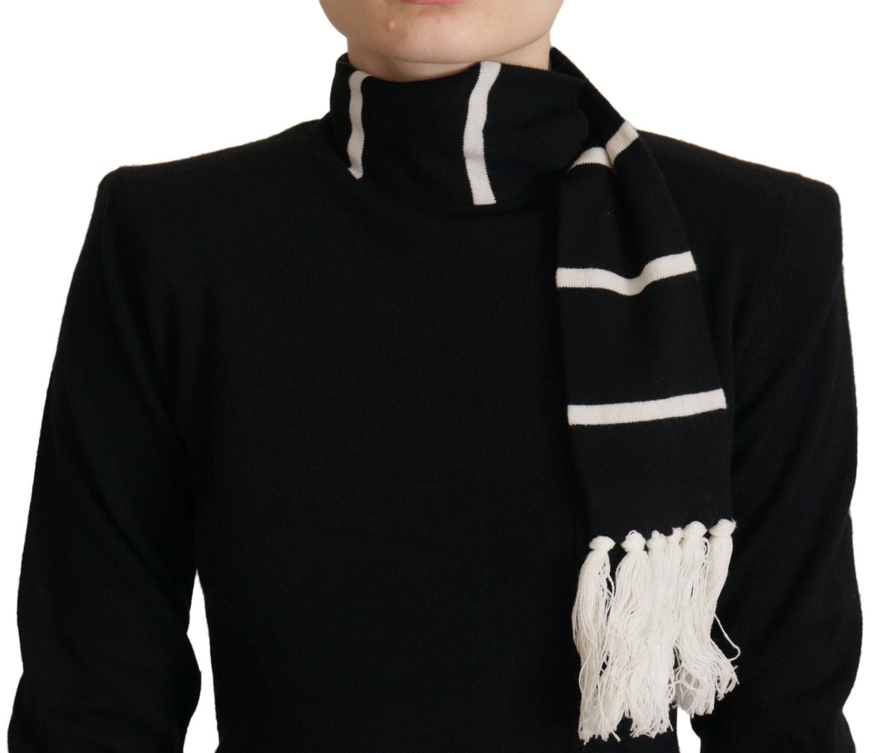 Dolce & Gabbana Black Cashmere Turtleneck Pullover Sweater Zwart
