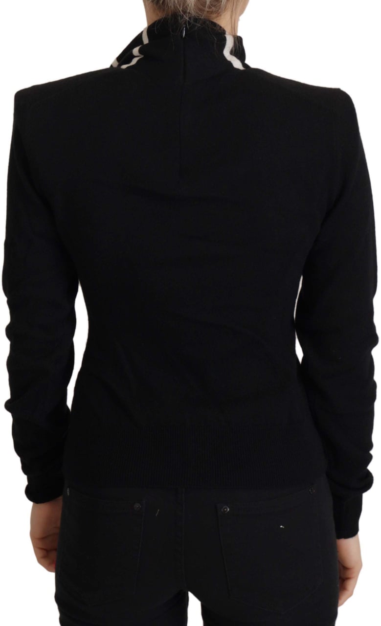 Dolce & Gabbana Black Cashmere Turtleneck Pullover Sweater Zwart