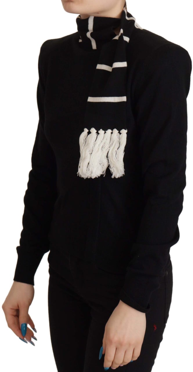 Dolce & Gabbana Black Cashmere Turtleneck Pullover Sweater Zwart