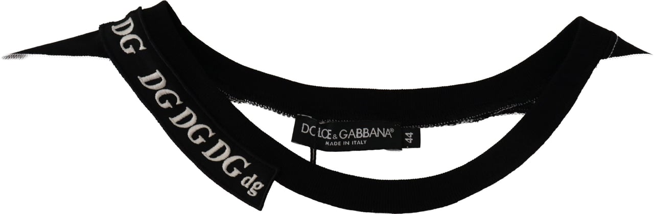 Dolce & Gabbana White Slogan Print Round Neck Cotton T-shirt Wit